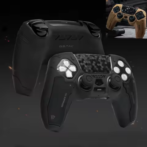 Tactical Mecha Matte Silicone Soft Protector Sticker Skin For Sony Dualsense 5 PS5 Controller Case T
