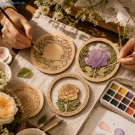 SEVENHOME3E DIY Painting, Coloring Flower 2D Flat Wooden Rose Painting Set, Coloring Woodworking Set