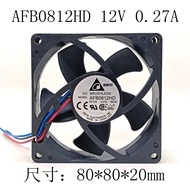 AFB0812HD 12V 0.27A 8CM 8020 3-สายคู่พัดลมทำความเย็น Xingmeishuyong ใหม่ดั้งเดิม