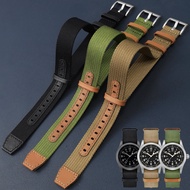 General Brand Nylon Braided Watch Strap With 20/22Mm Flat Interface Canvas Watch Belt.