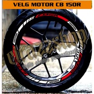 Motorcycle stickers, cb stickers, honda cb150r rim stickers, rim list, rim variations, motorcycle va