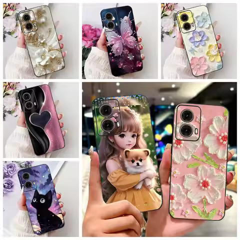For Motorola Moto G85 5G XT2427-3 Case Butterfly flower Soft Silicone Funda for MotoG85 Moto G 85 5G
