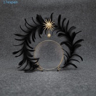 EXPEN Feather Glory Crown Headband, Dress Up Props Double Layer Virgin Mary Queen Tiara, Props Party