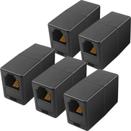 5Pack RJ11 Coupler Phone Line Connector Telephone Cord Adapter RJ11 6P4C Female to Female for Landli
