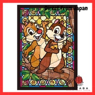 Tenyo 266-Piece Disney Chip & Dale Stained Glass Jigsaw Puzzle with Service Card (Made in Japan)