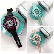 Baby G digital watch with date, light case diameter 3.8cm Free tin box