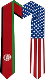 2025 Afghanistan Flag and USA Flag Graduation Stole Graduation Sash Class of 2025 Graduation Scarf f