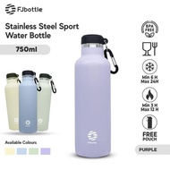 Saveme- Fjbottle - 750Ml Soft Color Stainless Steel Sports Tumbler Drinking Bottle with Carabiner - 
