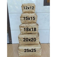 A pair of bamboo baskets 12X12 15X15 18X18 20X20 22X22 25X25 20X30 Besek Hampers Besek Berkat Besek 