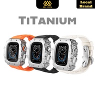 MLION Silver Titanium Case with Strap For Apple Watch 46MM 49MM