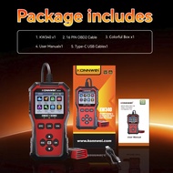KONNWEI KW340 เครื่องสแกน วินิจฉัยรถยนต์, ตรวจสอบเครื่องยนต์, ปุ่มคลิก, I/M Readiness, ตรวจแบตเตอรี่