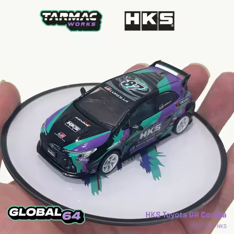 TW in Stock 1:64 HKS Toyota GR Corolla Diecast Car Model Collection Toys Tarmac Works T64G-066-HKS