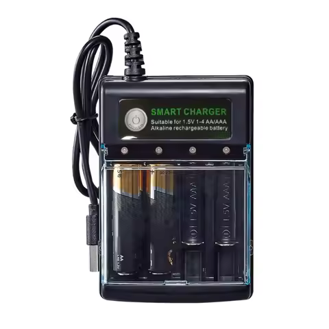 4 Slot 1.5V Alkaline Battery Charger with Intelligent Repair Battery Recycling Function for Extended