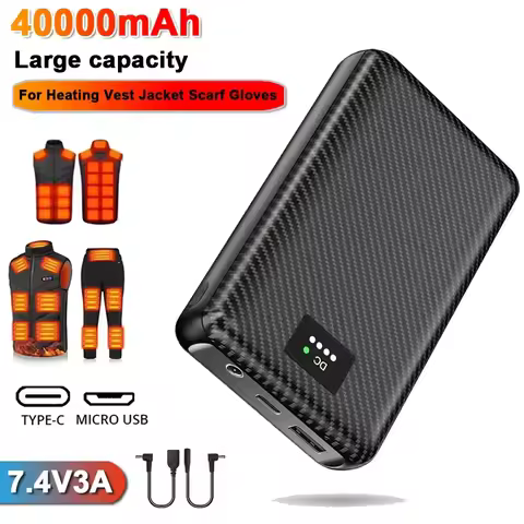 Powerbank 40000mAh Portable Heating Mobile Power Supply for Heating Vest Jacket Gloves Electric Heat