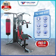 Alat Olahraga Fitness Home Gym 3 Sisi + Samsak - Alat Fitnes Multifungsi Homegym Multiguna Beban 75 