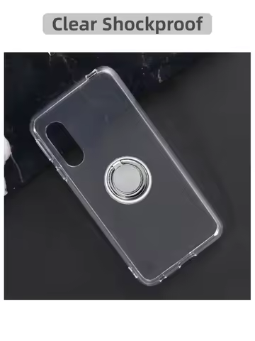For Sharp Aquos Sense3 Basic lite 5.5" 2019 Back Ring Holder Bracket Phone Cover TPU Soft Silicone C
