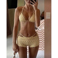 Peachy bikini - Polka dot bikini with pants hottrend 2026 yellow bikini set