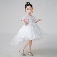 2023 New Style Flower Children Clothing 3-13 Years Old Girl Wedding Dress Skirt Trailing Princess Dr