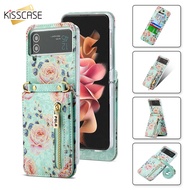 [Hot New] KISSCASE Crossbody Flower Leather Phone Case For Samsung Galaxy Z Flip 6 5 Flip 4 Flip 3 5