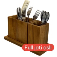 Genuine Teak Wood Cutlery Holder | Cutlery Holder | Kitchen Organizer