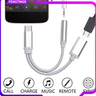 [Ft] 2 in 1 Type-C to 35mm Jack Headphone Charger Audio Cable Adapter Converter