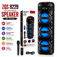 ZQS8302 Bluetooth Karaoke Speaker Triple 8" Heavy Bass Party speaker RGB Light TWS W/ Wireless Mic