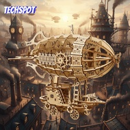 TECHSPOT Airship Model, Mechanical Design 3D Puzzle 3D Wooden Puzzle, Toy Construction Hand Craft Wo