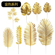 Fake Plastic gold Leaves Sunflower Leaves Artificial Monstera Leaves Fake Leaves Money Leaves Weddin
