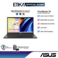 Asus Vivobook 15 A1500E-ABQ2481WS Laptop | Intel i5-1135G7, 8GB D4, 512GB, 15.6" FHD, MS Office, W11 | Indie Black