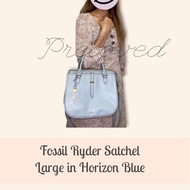 Pre-loved Original Fossil Ryder Satchel Large in Horizon Blue