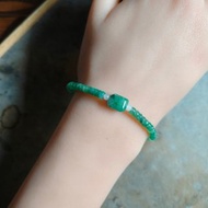 天然緬甸翡翠飄花隨形珠 冰綠算盤珠 手串手鍊
