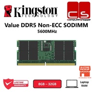 Kingston Value DDR5 Non-ECC SODIMM Laptop Notebook Ram - 5600MHz (8GB/16GB/32GB)