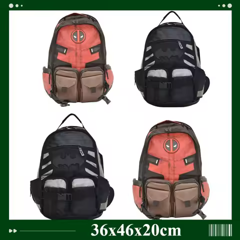 36x20x46cm Anime Deadpool Batman Multifunctional Backpack Large Capacity Laptop Sleeve Travel Backpa