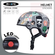 Micro Helmet Sticker - L หมวกกันน็อคผู้ใหญ่ดีไซน์ Sticker พร้อมไฟ LED