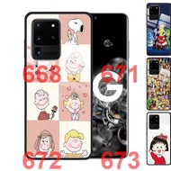 Samsung Galaxy S20 Ultra S10 Plus S9 Note 20 Ultra 9 10 Plus Cartoon Cute Tempered Glass Cover Anti-Scratch Phone Case