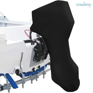 AUBREY1 Boat Outboard Motor Cover, 420D Oxford Fabric Zipper Full Boat Motor Cover, Windproof Strap 