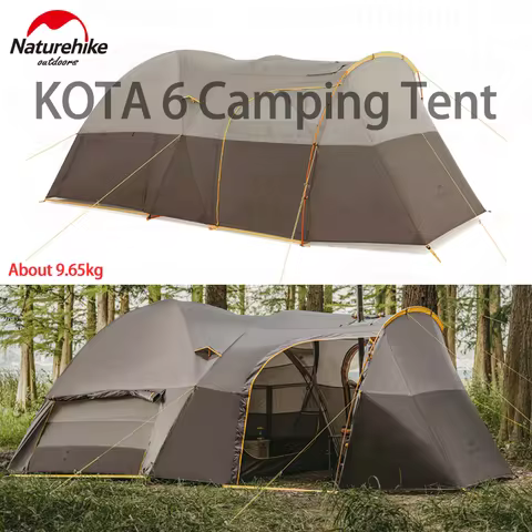 Naturehike KOTA 6 Extended Tunnel Tent 2-4 Persons Famaliy Lagre Tent Outdoor Portable Waterproof Ca