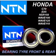 C70 EX5 NSR150 WAVE100 WAVE125 WAVE110  ( TYRE BEARING SET -4PCS ) DEPAN & BELAKANG BEARING NTN ORIG