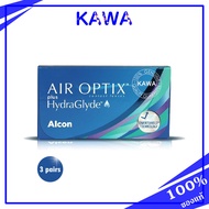 Alcon Air Optix Plus HydraGlyde คอนแทคเลนส์ใสรายเดือน 1 กล่องบรรจุ 6ชิ้น (3 คู่)