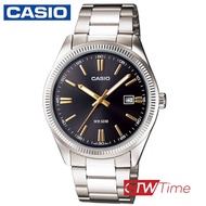 Casio Standard นาฬิกาข้อมือผู้ชาย สายสแตนเลส รุ่น MTP-1302D-1A2VDF (หน้าดำ)