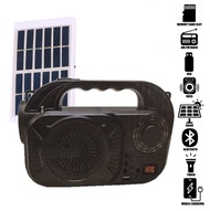AM-8027 Plus FM/AM/SW1-6 8 Band Antenna Radio Rechargeable USB Bluetooth Speaker with Flashlight and Solar Panel