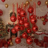 10pcs Hanging Red 4D Balloons 18/22inch Hanging 4D Red Green Round Foil Air Ballon Christmas Birthda
