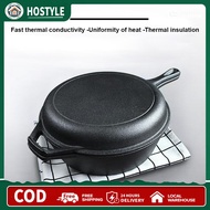 10 Inch Cast Iron Frying Pan Pre-Seasoned Chefs Pan Fry Pan for Frying Baking Grilling Indoor Outdoo
