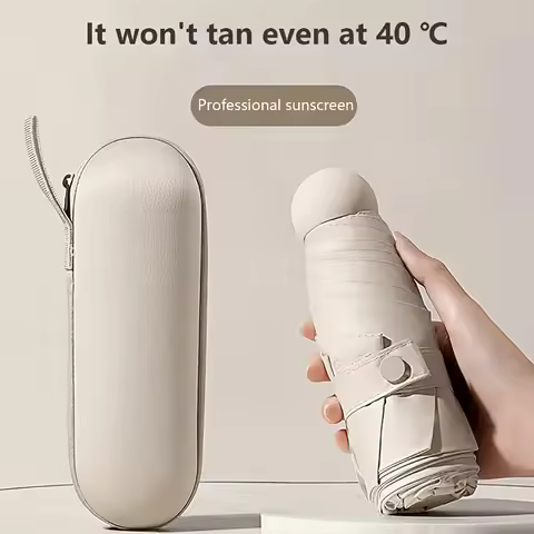 Ultralight Portable Capsule Umbrella UV Protection Umbrella Mini Five-fold Umbrella Eight Bone Pocke