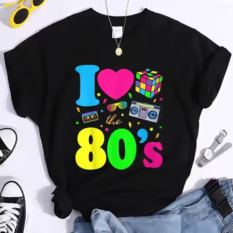 Fashion I Love The 80s 90s Children T-Shirt Vintage 1980s 1990s TShirt Funny Classic Tee Shirt Tops 