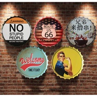 (Diameter 42cm, LARGE SIZE) Iron beer bottle cap decorates the wall of beer shops, cafes,... unique 