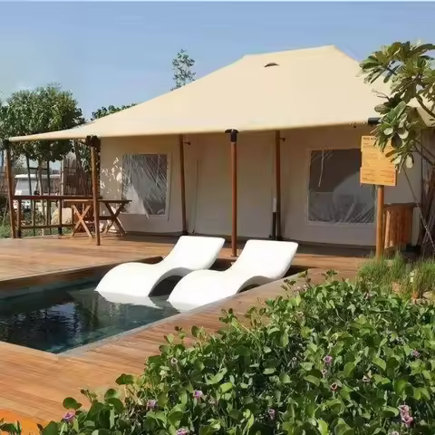 Luxury Safari Glamping Tent Waterproof Outdoor Resort Lodge Hotel Cabin with Bathroom Custom Camping