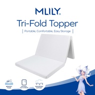 MLILY Air Feel Foldable Mattress Tri-Fold Cooling Gel Memory Foam Topper