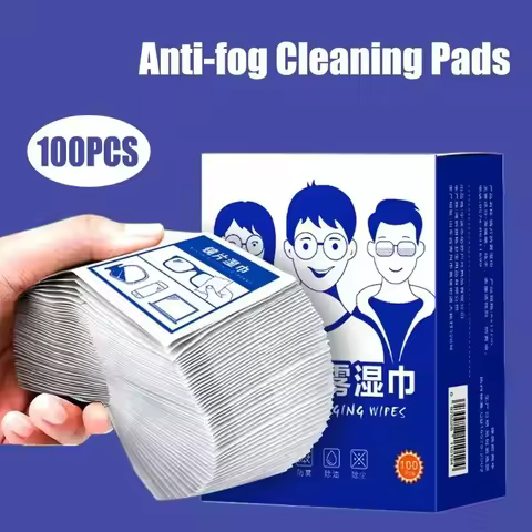 100PCS Disposable Eyeglass Cleaning Pads Traceless Quick Drying Anti-fog Glasses Wipes Dust Removal 