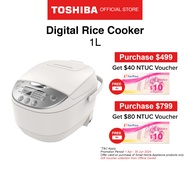 [FREE GIFT]Toshiba RC-10DR1NS White Unique T4.0 mm Copper Forged Pot Digital Rice Cooker, 1.0L